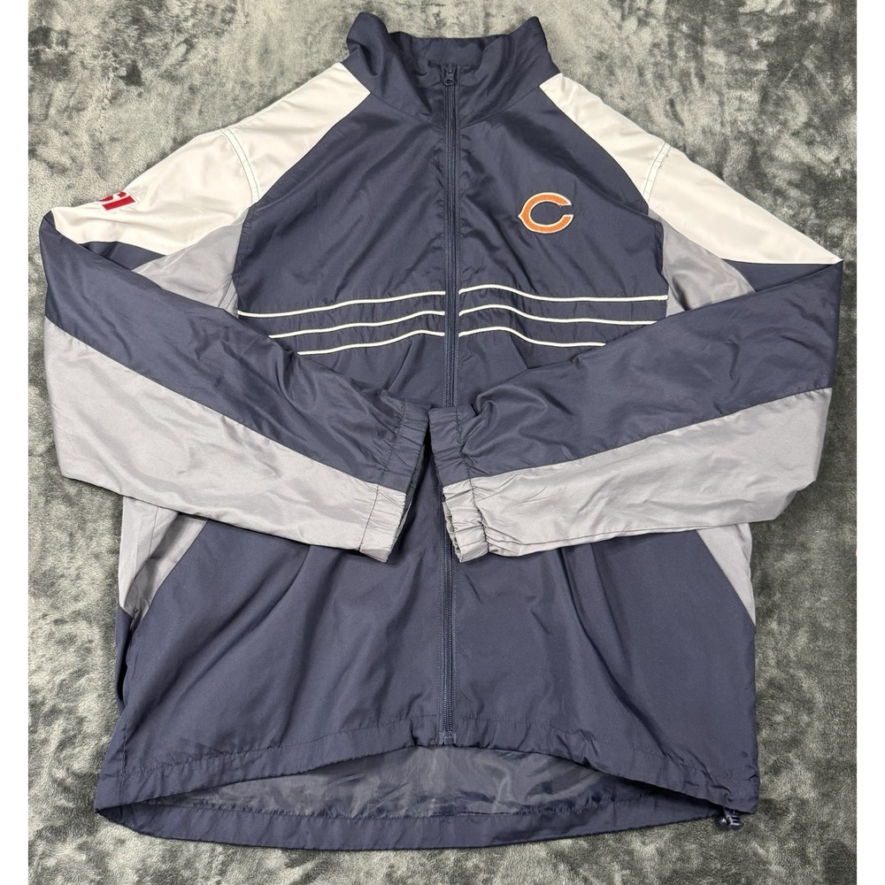 Vintage Reebok NFL Team Apparel Chicago Bears SI Windbreaker Jacket Size L
